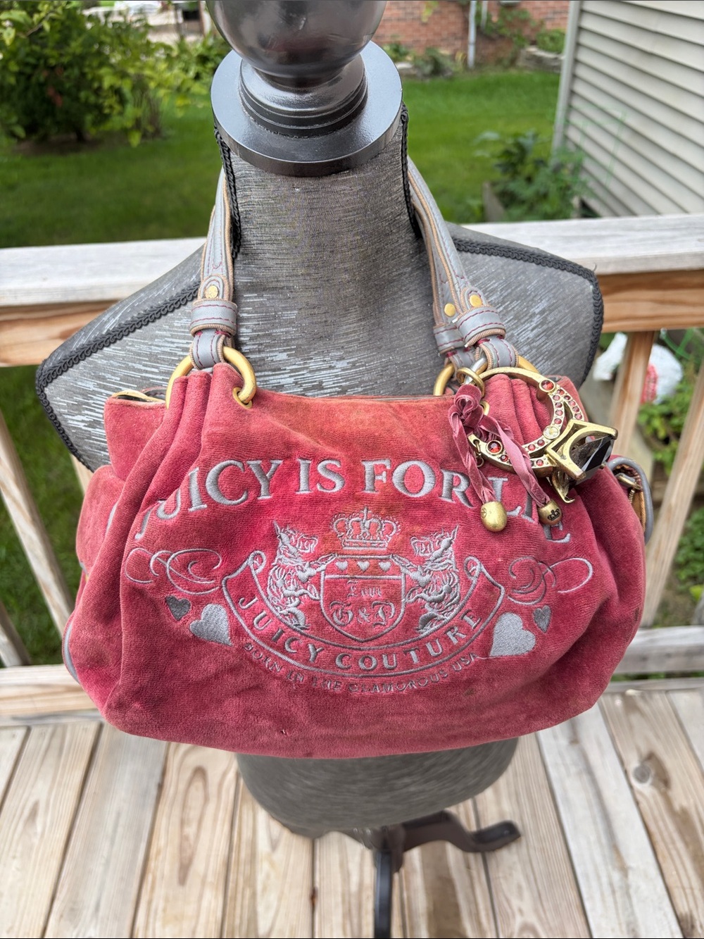 Juicy Couture Vintage Daydreamer Wine Big Ring Y2K Shoulder Bag